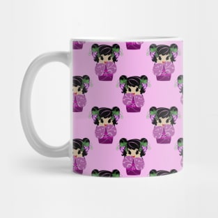 Grape Kokeshi Pattern Mug